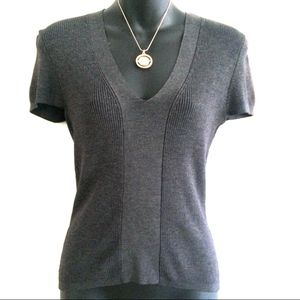 Gray Silk Sweater Short Sleeves by INC Career